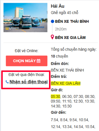 Ảnh minh họa Bước 5(1): đặt vé qua số điện thoại